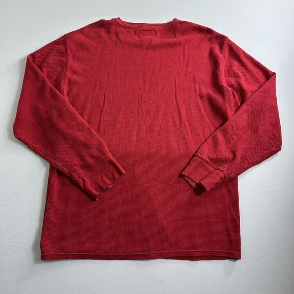 Polo Ralph Lauren‎ Men's Red Waffle Knit Thermal Longsleeve  Shirt Size Large - Picture 2 of 9